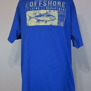 NEWPORT Blue Graphic Men's XL OFFSHORE FISHING  Shirt